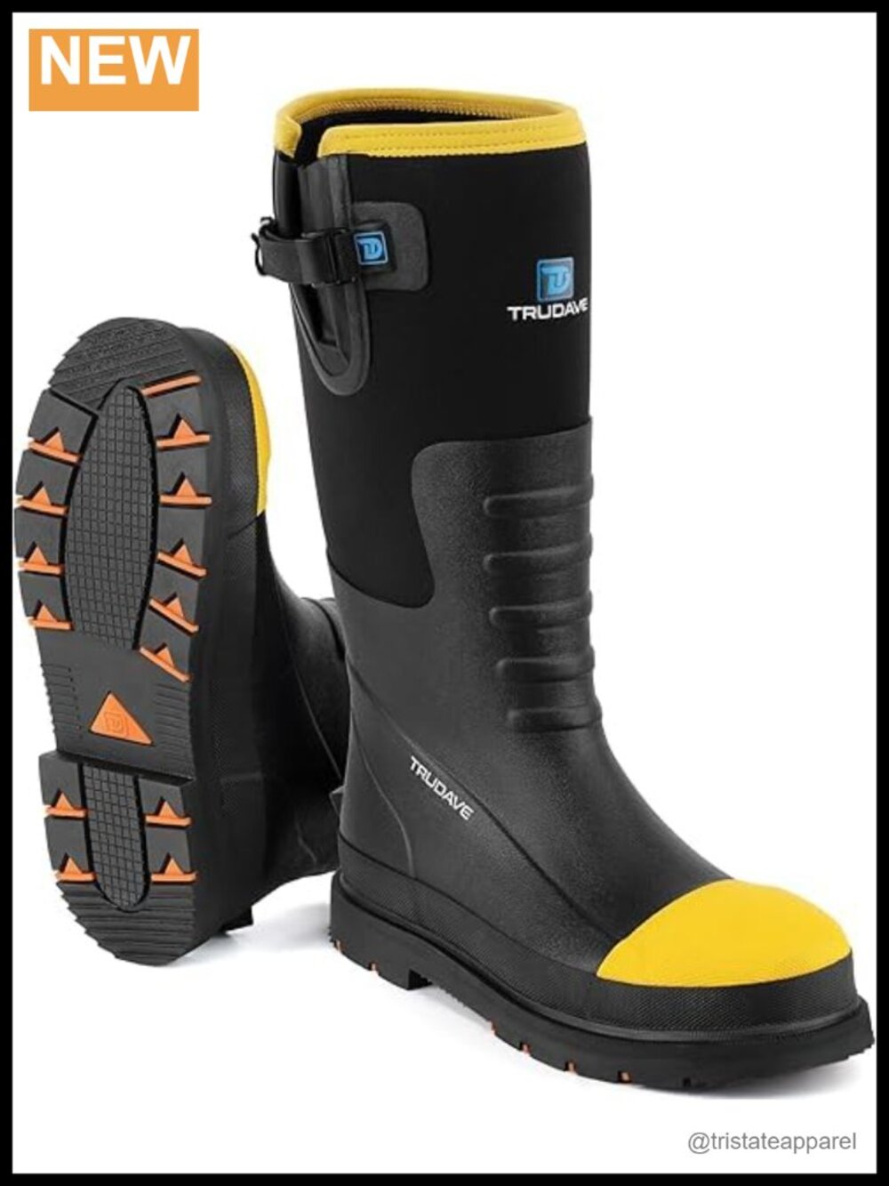 Men's Steel Toe Rubber Boots Waterproof Non-Slip Work Rain Boots